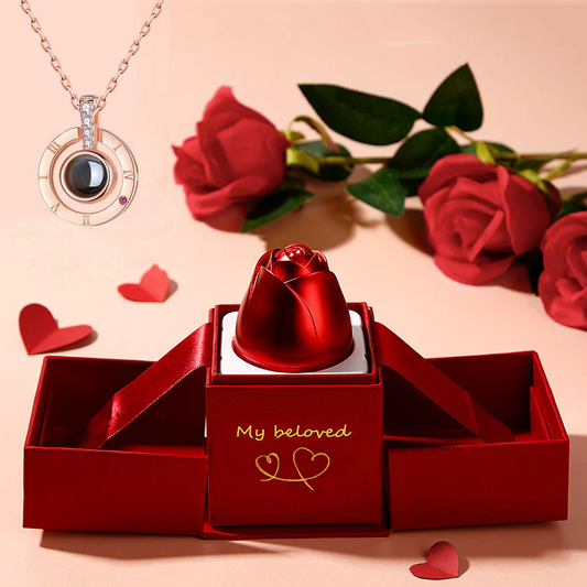 Hot Valentine's Day Gifts Metal Rose Jewelry Gift Box