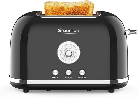 Toaster 2 Slice Retro Toaster Stainless Steel With 6 Bread Shade Settings