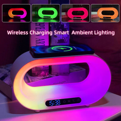 Multi-function 3 In 1 LED Night Light, Desk Lamp, Wireless Charger Alarm Clock