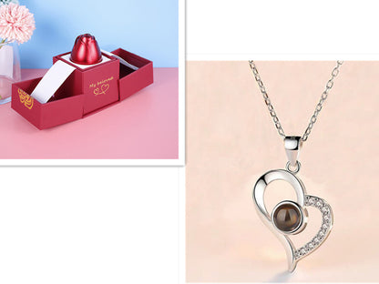 Hot Valentine's Day Gifts Metal Rose Jewelry Gift Box