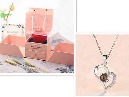 Hot Valentine's Day Gifts Metal Rose Jewelry Gift Box