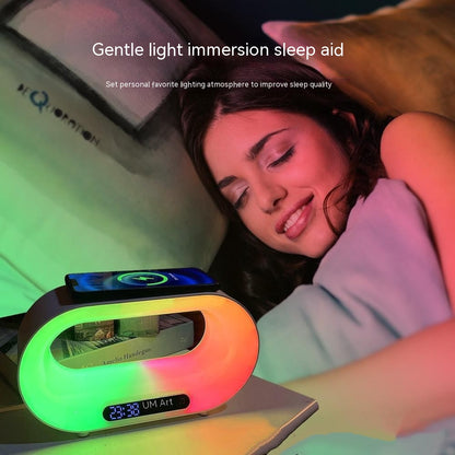 Multi-function 3 In 1 LED Night Light, Desk Lamp, Wireless Charger Alarm Clock